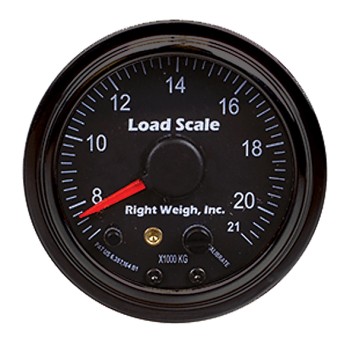 Right Weigh 2.5" Interior Mechanical Display / 21,000kg - Black Bezel